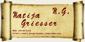 Matija Griesser vizit kartica